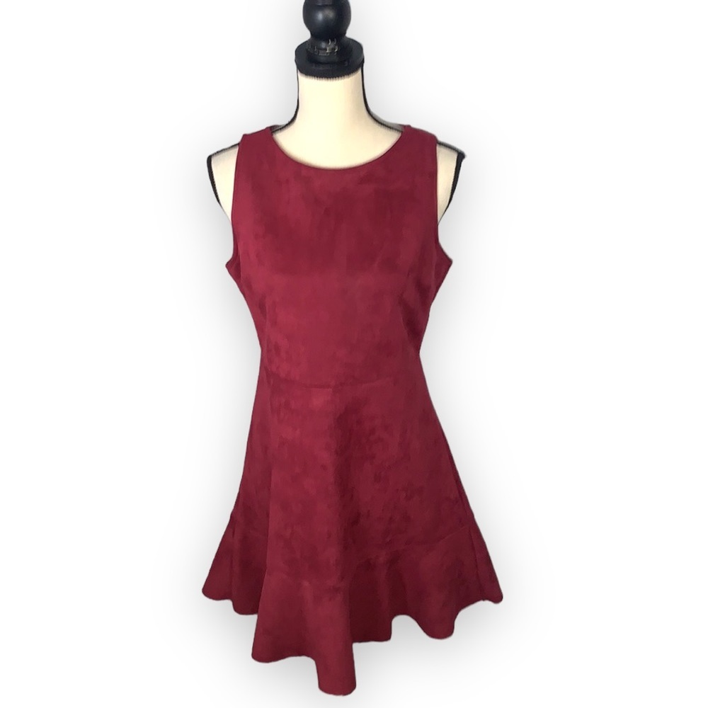 She + Sky Red Velvet Fit & Flare Skater Dress Holiday Party Cocktail Size Large